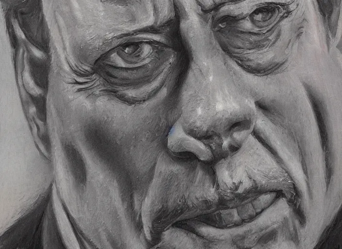 Image similar to a highly detailed beautiful portrait of the face of steve buscemi carved in a stone mountain, by gregory manchess, james gurney, james jean