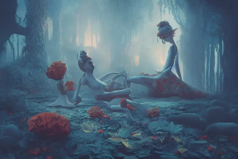 Prompt: mystic fairytale, in the style of james jean, artgerm, dramatic lighting and composition, surreal background, octane render, pixar, trending on artstation, concept art, comic book, 8 k