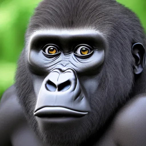 Image similar to a gorilla with Steve Buscemi's face, 8k, ultra realistic, render