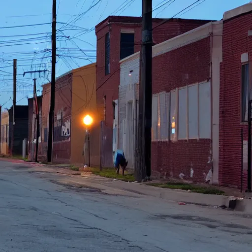 Image similar to walking through the hoods of east saint louis during 8 pm