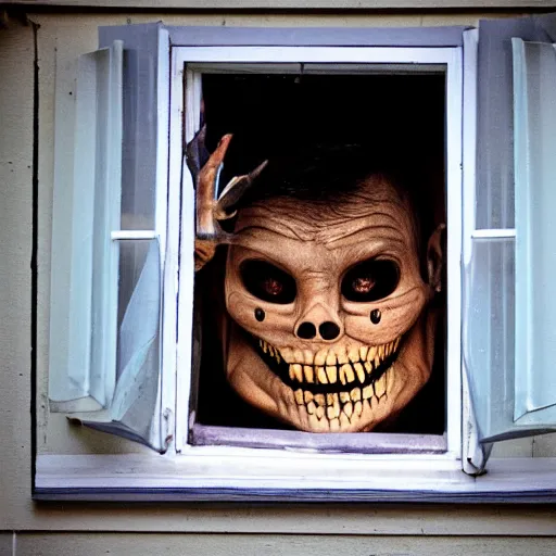 Image similar to nightmare fuel peering through your window, photo