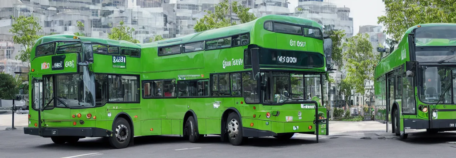Image similar to a green bus with two levels - h 5 0 0