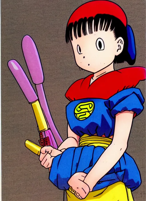 Prompt: a portrait of a pretty young lady by akira toriyama