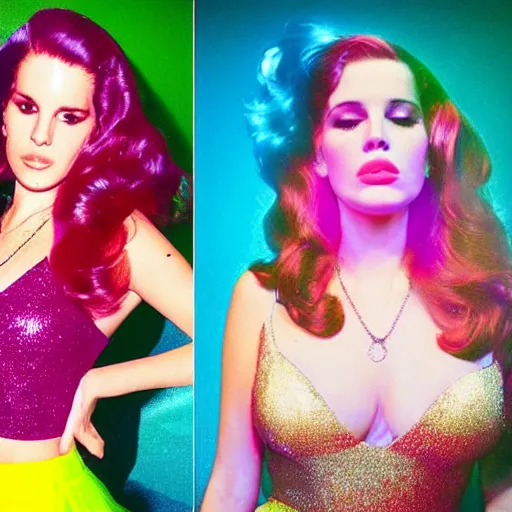 Prompt: lana del rey in a 8 0 s disco party ball room