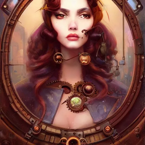 Image similar to lofi steampunk portrait pixar style by Jonathan Yeo and Tom Bagshaw and Joe Fenton