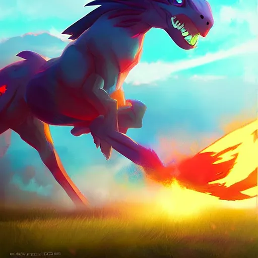 Image similar to pokemon rapidash, artstation greg rutkowski, cinematic, hyperrealist, digital art