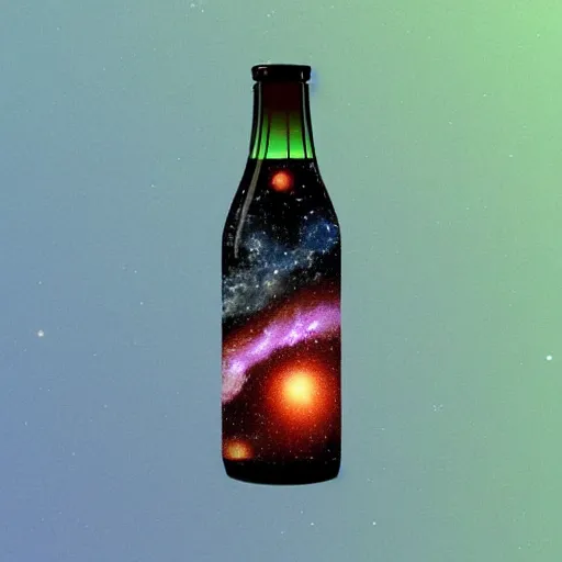 Prompt: milkyway galaxy in a glass bottle, trending on artstation