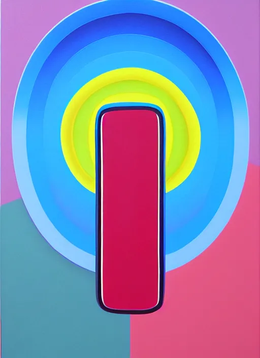 Image similar to inflated phone by shusei nagaoka, airbrush on canvas, pastell colours, cell shaded, 8 k