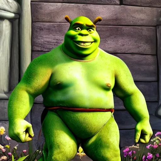 Image similar to Shrek in real life
