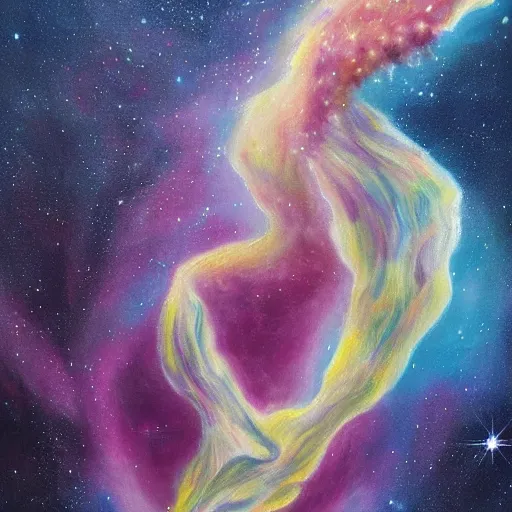 Image similar to a very beautiful and very detailed painting of wine spilling into space and forming a nebula. trending, professional, high quality, high resolution, dynamic