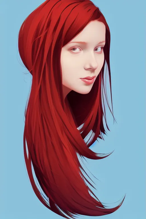 Image similar to girl with medium length red hair. centered median photoshop filter cutout vector behance hd jesper ejsing!