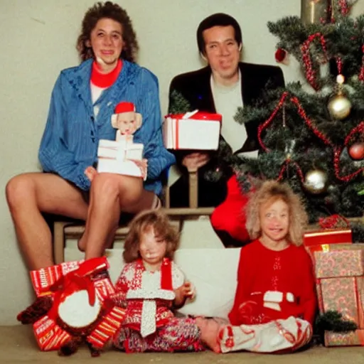 Image similar to 8 0 s family photos of opening christmas gifts