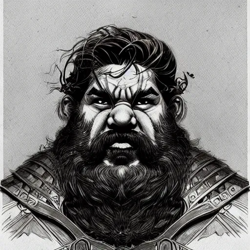 Image similar to portrait painting of a dwarven berserker, sharp focus, award - winning, trending on artstation, masterpiece, highly detailed, intricate. art by guido crepax