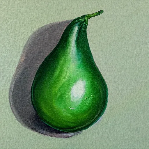Image similar to detailed painting of green aubergine