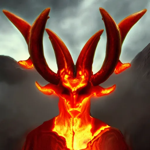 Image similar to a magma laden demon with horns