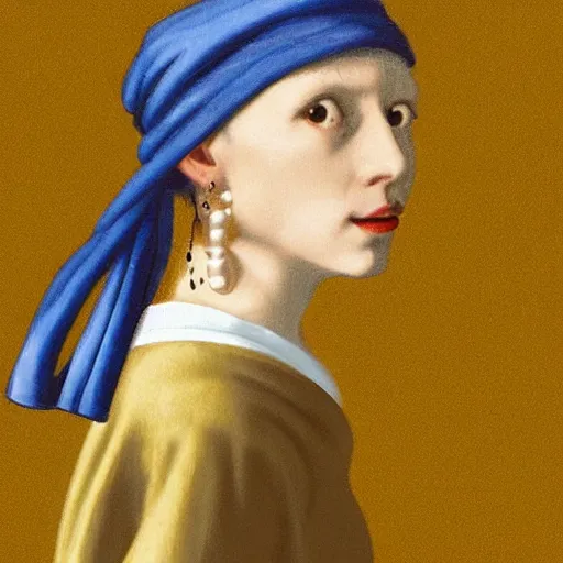 Prompt: Spiderman with a pearl earring by Vermeer