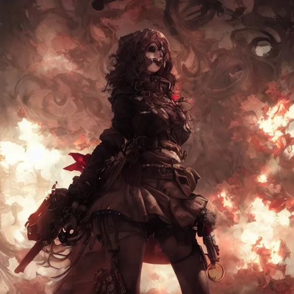 Image similar to christina hendricks!!! goth, tankoban, 4 k, tone mapping, akihiko yoshida, james jean andrei riabovitchev marc simonetti, yoshitaka amano, long hair, curly, h. hydrochaeri