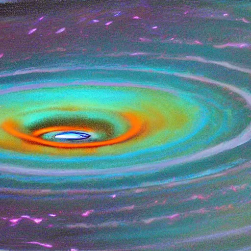 Prompt: black hole, impressionist, two colors