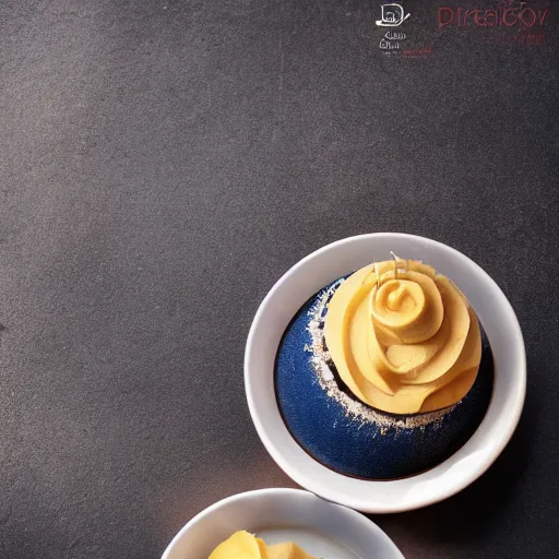 Prompt: extremely delicious looking photo of beautiful sweet unique style dessert in fancy stylish cup, very expensive top quality product, michelin star, most perfect desert on the world, small manufacture, unique style, 8 k, product photography, professional studio photography