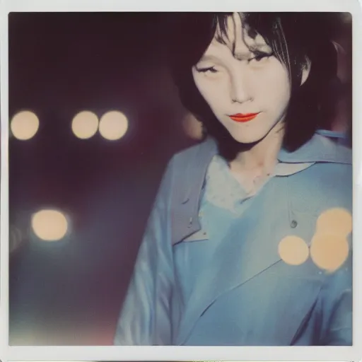 Image similar to polaroid photo of japan 1 9 8 0 pop concert, focus on stage, photo by louise dahl - wolfe, color photo, colored