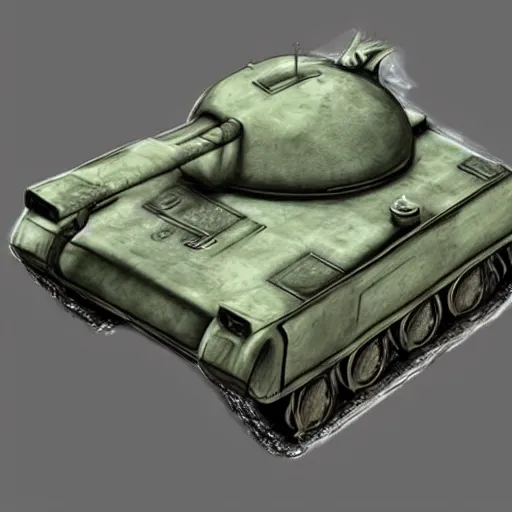 Image similar to anthropomorphic tank, hyper realistic