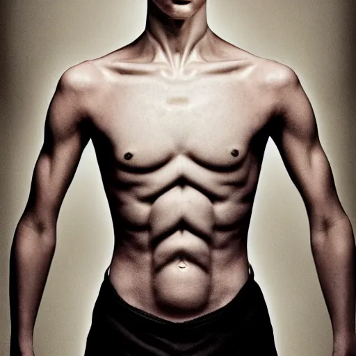 Prompt: a portrait of a beautiful athletic young male iridiscent ghost, photographed by erwin olaf, artistic