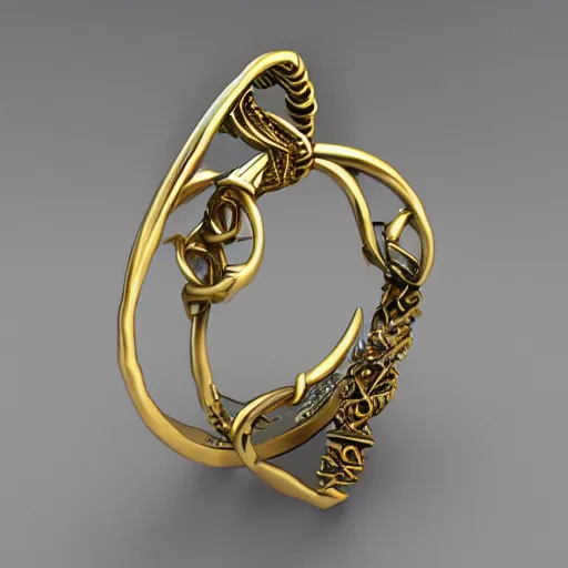 Image similar to 3 d model, armillary rings jewelry