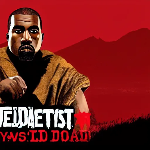 Image similar to kanye west in the red dead redemption loading screen, masterpiece, 8 k, 4 k, art by daren bader