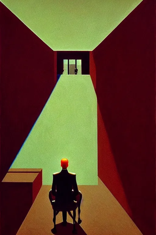 Image similar to dictatorship, edward hopper and james gilleard zdzislaw beksisnski higly detailed