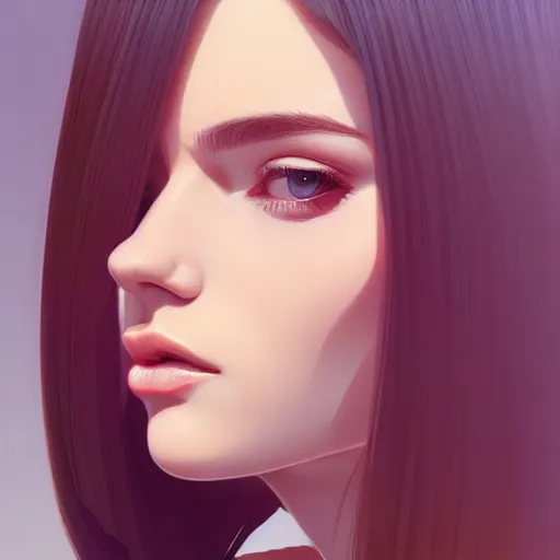 Image similar to a portrait of a beautiful blonde model, art by ilya kuvshinov and wlop and artgerm and josan gonzalez, digital art, highly detailed, intricate, sharp focus, trending on artstation hq, deviantart, pinterest, unreal engine 5, 4 k uhd image