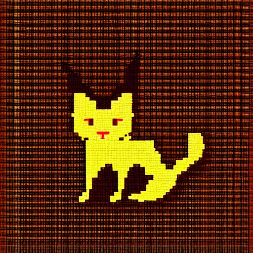 Image similar to a beautiful pixel art image of a tabby cat, high-quality, volumetric light