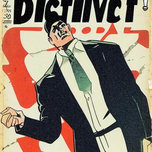 Image similar to Comic book cover depicting a 1930’s Detective in the style of Phil Noto