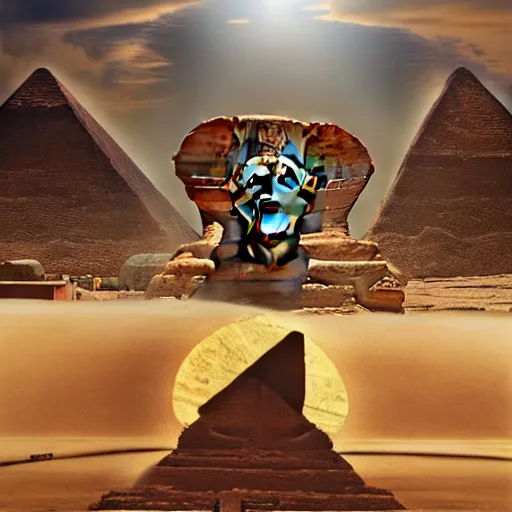 Image similar to epic masterpiece Riddle of the Sphinx in the city of Thebai Ken Kelly, photorealistic, cinematic, fantastic reality, detailed and beautiful faces, dramatic lighting, establishing shot, 8k resolution – W 1024