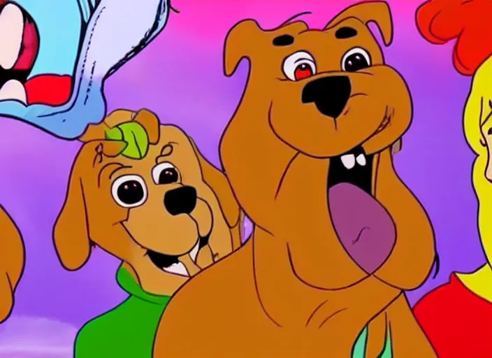 Prompt: scooby doo performing an asmr mouth sounds YouTube video