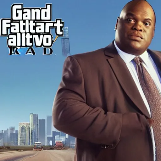 Image similar to Lavell Crawford aka Huell Babineaux from Better Call Saul as a GTA character portrait, Grand Theft Auto, GTA cover art