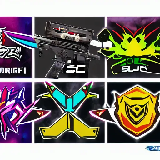 Prompt: cs : go sticker's, titan katowice 2 0 1 4, holo, ibuypower katowice 2 0 1 4, reason gaming katowice 2 0 1 4, ldlc. com katowice 2 0 1 4, over saturated colours, bring colours, stickers applied to a default awp, 4 k hd