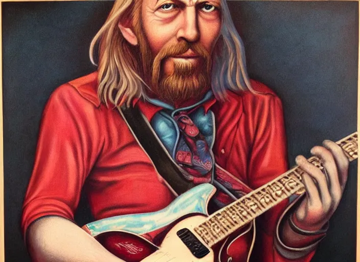 Prompt: duane allman, an ultrafine detailed painting by mark ryden, trending on deviantart, pop surrealism, whimsical, lowbrow, grotesque