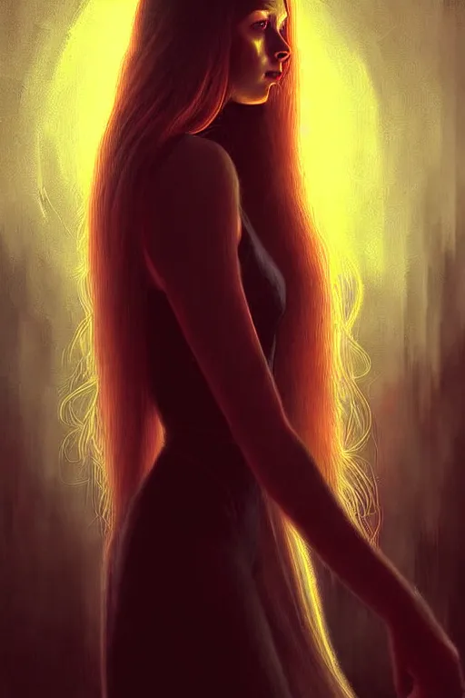 Prompt: epic professional digital art, girl with long hair, atmospheric lighting, painted, complex, detailed, sinister background, magdalena pagowska, epic, stunning, gorgeous, very wow, cinematic, masterpiece.