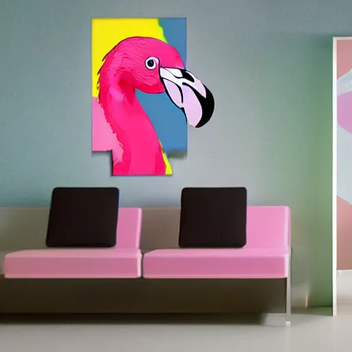 Image similar to flamingo pop art