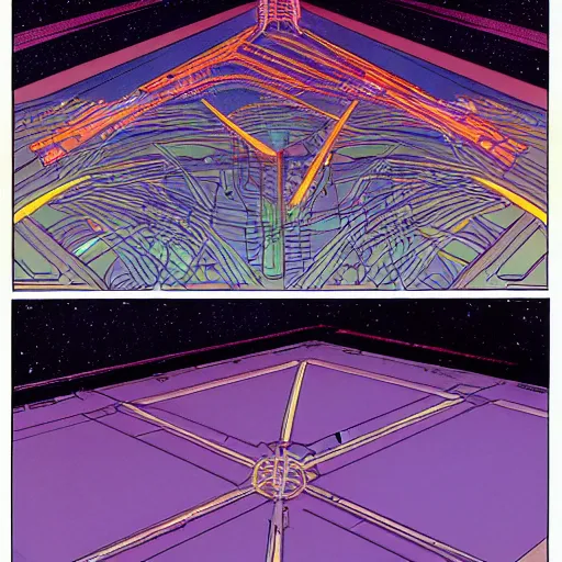 Prompt: The grand internet junctions as imagines by Jodorowski and drawn by moebius