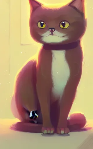 Image similar to cute cat, by victo ngai and andreas rocha and greg rutkowski, trending on artstation, unreal engine, 8 k hd wallpaperjpeg artifact, blur, artfact