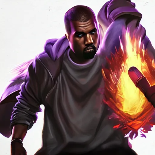 Image similar to kanye west, league of legends splash art