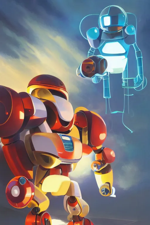 Image similar to metabots medabots medarotto medarot robot minimalist comics, behance hd by jesper ejsing, by rhads, makoto shinkai and lois van baarle, ilya kuvshinov, rossdraws global illumination ray tracing hdr radiating a glowing aura