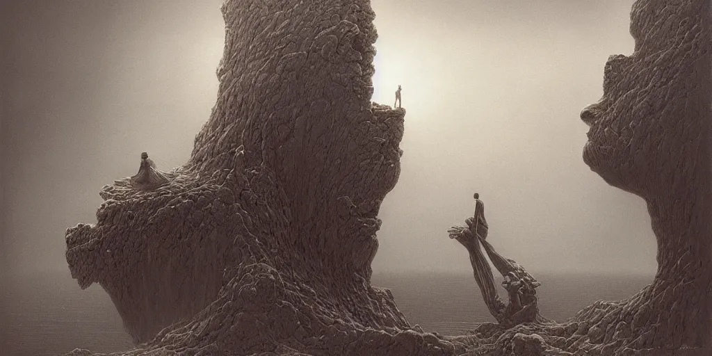 Prompt: Utopia, by Andrei Riabovitchev and Zdzisław Beksiński