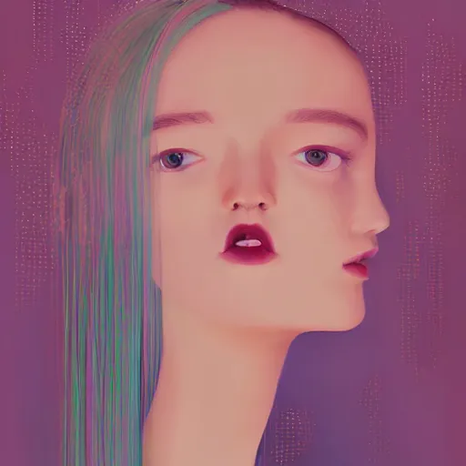 Prompt: portrait beautiful futuristic girl, australian outback, gum trees, digital art, pop art by hsiao - ron cheng