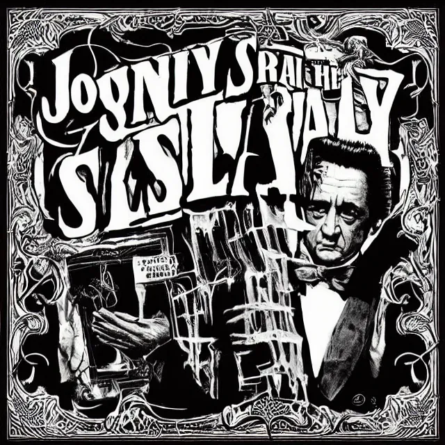 Prompt: album cover for Johnny Cash: The Snake Oil Tapes, album art by Robby Müller, snake oil album, snakes, quack medicine, no text, sometimes there's a dream