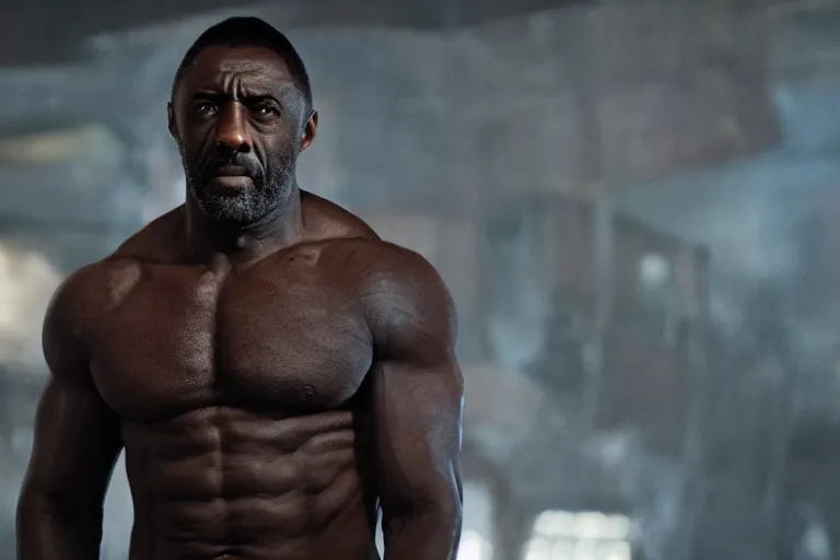 Image similar to film still of Idris Elba as wolverine in new X-men movie, 4k