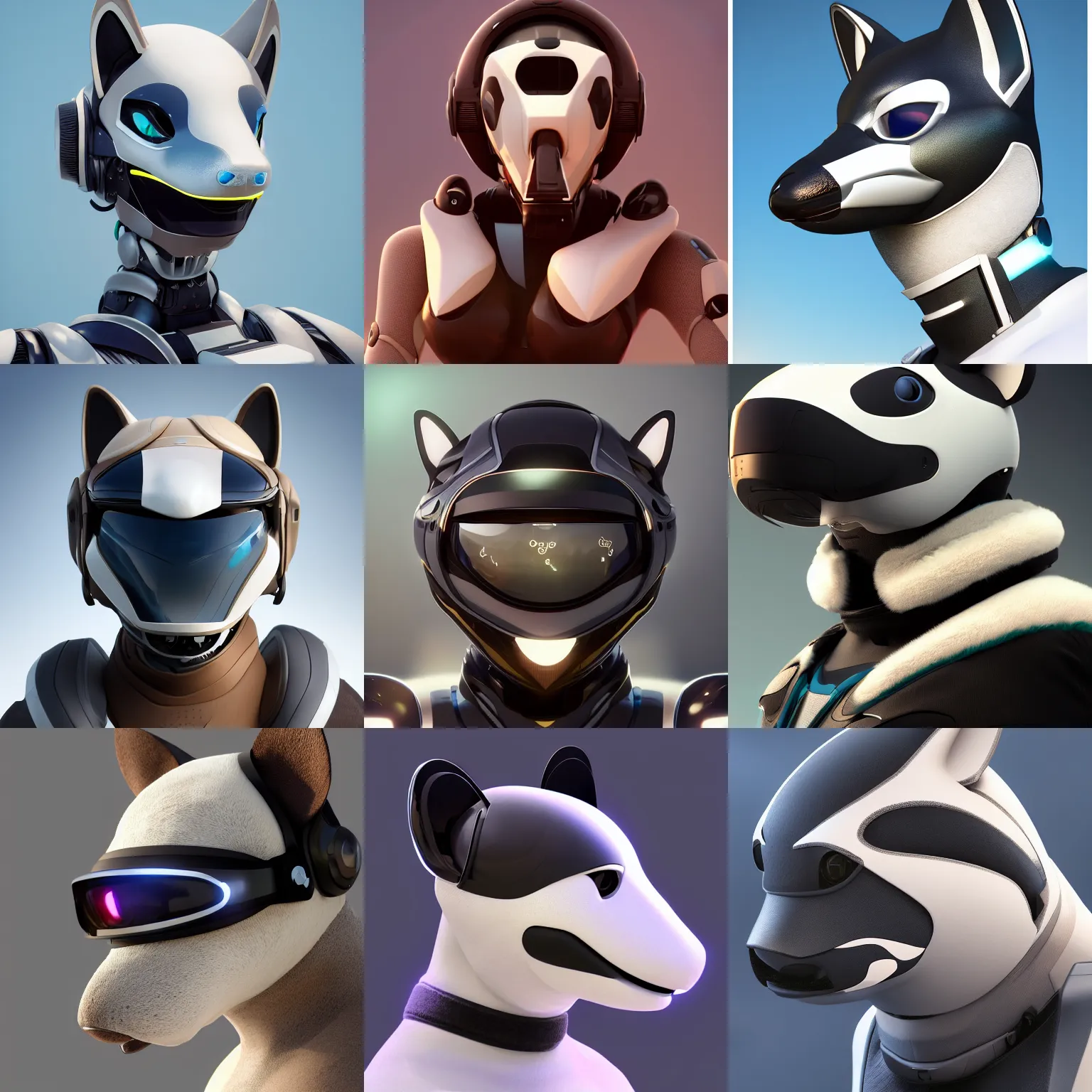 Prompt: very very beautiful furry art, bust profile picture of a robotic anthro orca, visor screen for face, snout under visor, commission on furaffinity, cgsociety, octane render