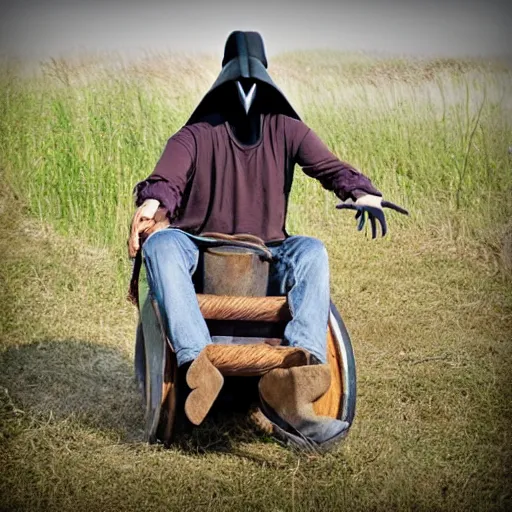 Prompt: a plague doctor hay ride