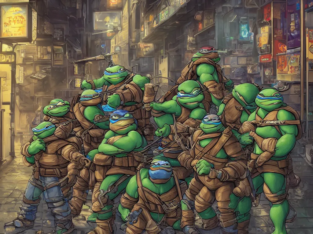 Cartoon Teenage Mutant Ninja Turtles, Standing In 